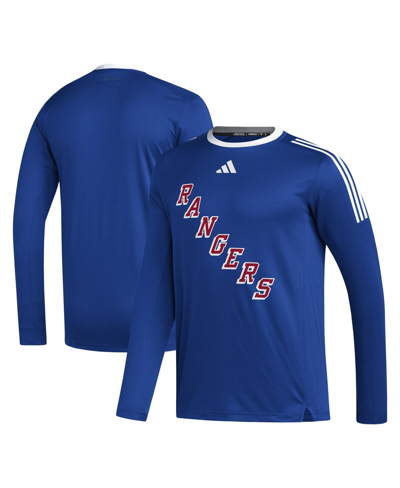 Shop Adidas Originals Men's Adidas Blue New York Rangers Aeroready Long Sleeve T-shirt