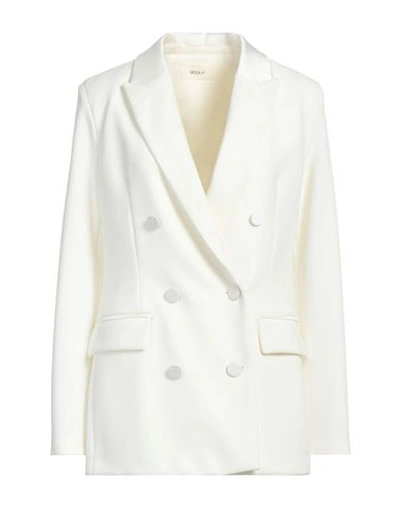 Shop Vicolo Woman Blazer Ivory Size L Polyester, Elastane In White