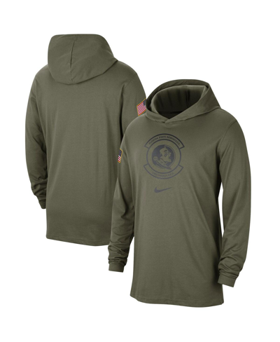 Nike Olive Oklahoma State Cowboys Military Pack Long Sleeve Hoodie T-shirt In Olive