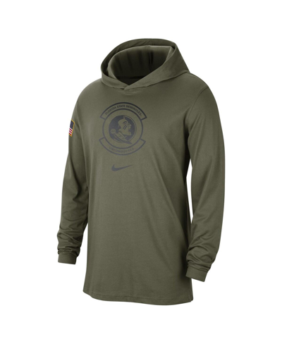 Nike Olive Oklahoma State Cowboys Military Pack Long Sleeve Hoodie T-shirt In Olive
