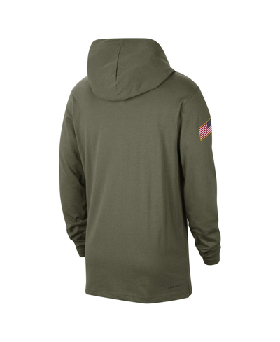 Nike Olive Oklahoma State Cowboys Military Pack Long Sleeve Hoodie T-shirt In Olive