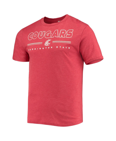 Concepts Sport Men's  Heathered Charcoal, Crimson Distressed Washington State Cougars Meter T-shirt A In Heathered Charcoal,crimson