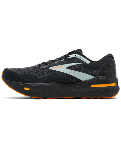 Shop Brooks Men's Ghost Max Running Sneakers From Finish Line In Black,orange,blue