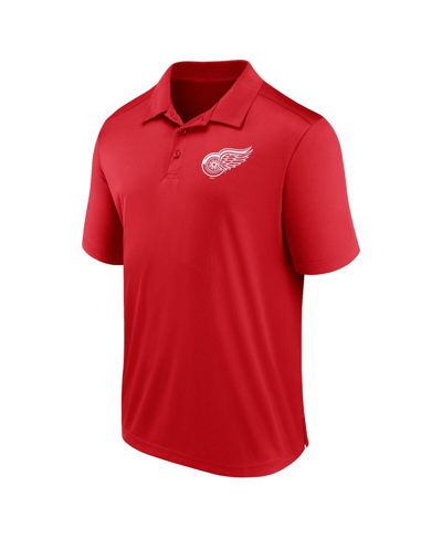 Shop Fanatics Men's  Red Detroit Red Wings Left Side Block Polo Shirt