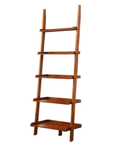 Shop Convenience Concepts 25" Solid Pine American Heritage Bookshelf Ladder In Cherry