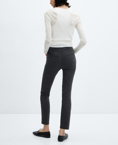 Shop Mango Women's Crop Skinny Pants In Light Heather Gray