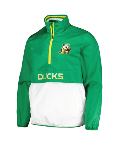Shop G-iii Sports By Carl Banks Men's  Green Oregon Ducks Cornerman Half-zip Top