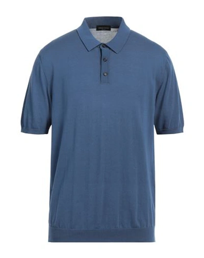 Shop Roberto Collina Man Sweater Slate Blue Size 44 Cotton