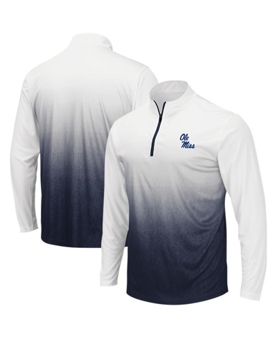 Colosseum Men's  White, Black Kentucky Wildcats Magic Ombre Long Sleeve Quarter-zip Sweatshirt In White,black