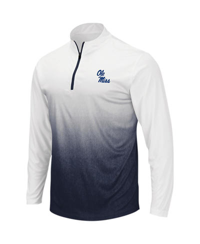 Colosseum Men's  White, Black Kentucky Wildcats Magic Ombre Long Sleeve Quarter-zip Sweatshirt In White,black