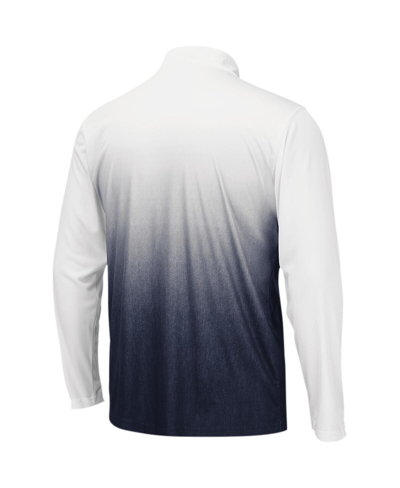 Shop Colosseum Men's  White, Black Ole Miss Rebels Magic Ombre Long Sleeve Quarter-zip Jacket In White,black