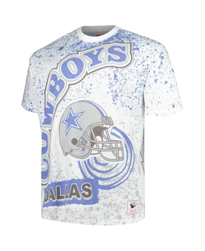 Mitchell & Ness Men's  White Dallas Cowboys Big And Tall Allover Print T-shirt In White