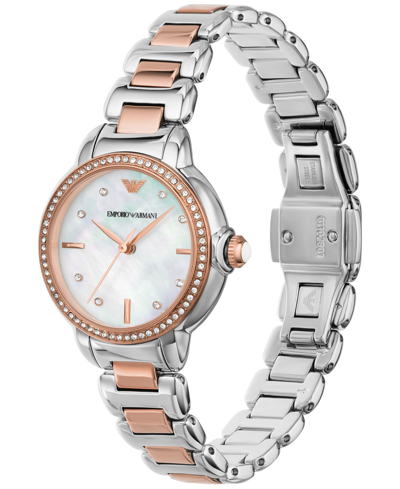 Emporio Armani Women's Two-tone Stainless Steel Bracelet Watch 32mm In Tone