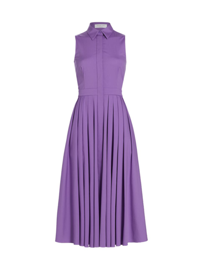 Shop Michael Kors Women's Sleeveless Poplin Shirtdress In Violet