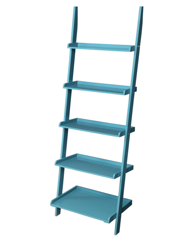 Shop Convenience Concepts 25" Solid Pine French Country Bookshelf Ladder In Blue