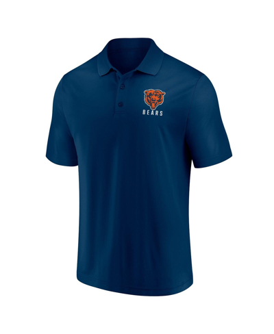 Fanatics Men's  White, Navy Chicago Bears Lockup Two-pack Polo Shirt Set In White,navy