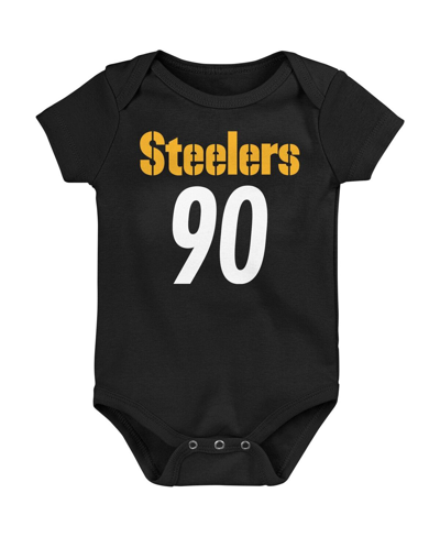 Shop Outerstuff Infant Boys And Girls T.j. Watt Black Pittsburgh Steelers Mainliner Player Name And Number Bodysuit