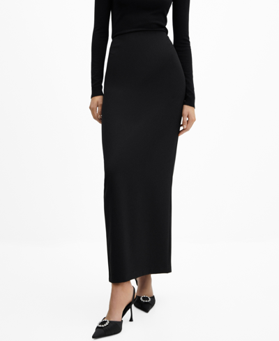 Shop Mango Women's Straight Long Skirt In Black