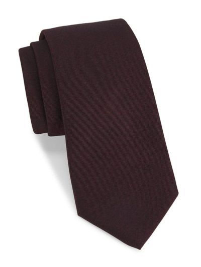 Shop Isaia Men's Solid Silk Tie In Brown