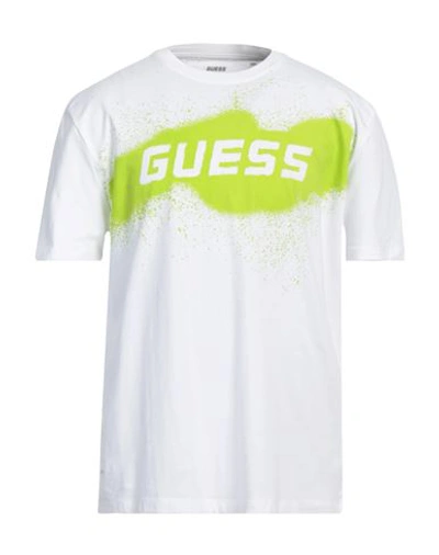 Shop Guess Man T-shirt White Size S Cotton, Elastane