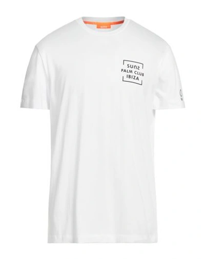 Shop Suns Man T-shirt White Size Xxl Cotton