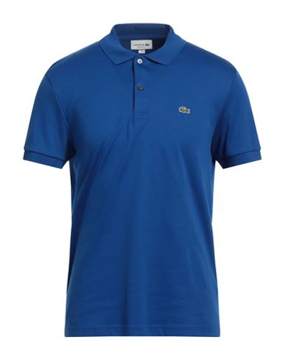 Shop Lacoste Man Polo Shirt Azure Size 7 Cotton In Blue