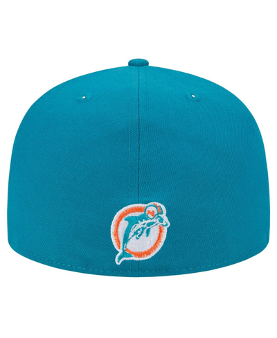 Shop New Era Men's  Aqua Miami Dolphins City Originals 59fifty Fitted Hat