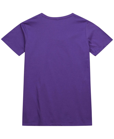 Mitchell & Ness Men's And Women's  Purple Toronto Raptors Hardwood Classics Mvp Throwback Logo T-shir In Purple