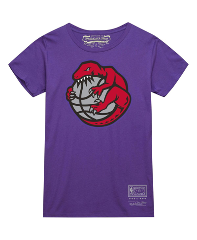Shop Mitchell & Ness Men's And Women's  Purple Toronto Raptors Hardwood Classics Mvp Throwback Logo T-shir