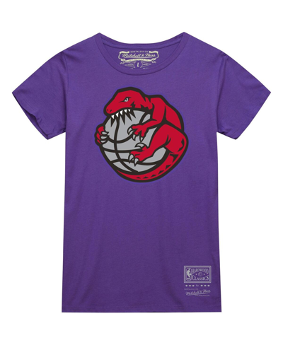 Mitchell & Ness Men's And Women's  Purple Toronto Raptors Hardwood Classics Mvp Throwback Logo T-shir In Purple