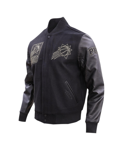 Pro Standard Black Phoenix Suns Gold Stitch Varsity Jacket In Black