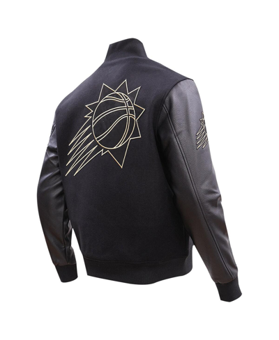 Shop Pro Standard Men's  Black Phoenix Suns Gold Stitch Varsity Jacket