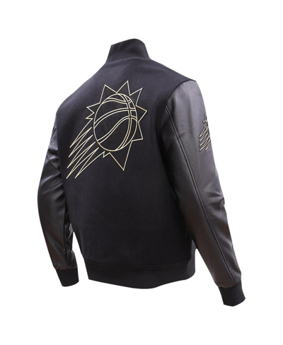 Pro Standard Black Phoenix Suns Gold Stitch Varsity Jacket In Black