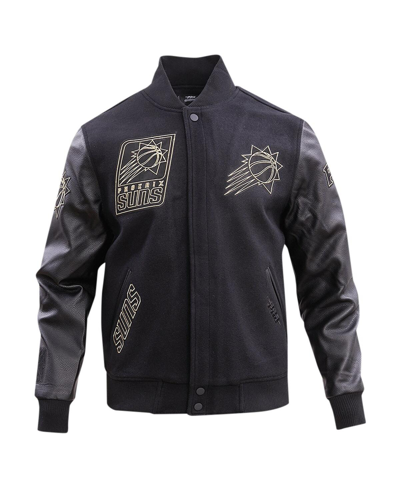 Shop Pro Standard Men's  Black Phoenix Suns Gold Stitch Varsity Jacket