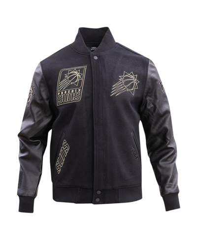 Pro Standard Black Phoenix Suns Gold Stitch Varsity Jacket In Black