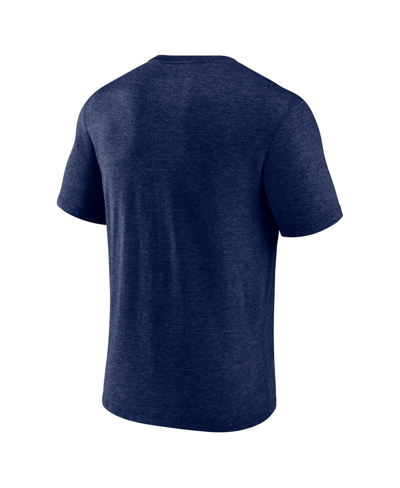 Shop Fanatics Men's  Navy Distressed Minnesota Twins Weathered Official Logo Tri-blend T-shirt