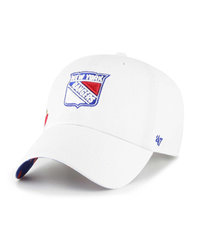 47 Brand Women's ' White New York Rangers Confetti Clean Up Adjustable Hat In White