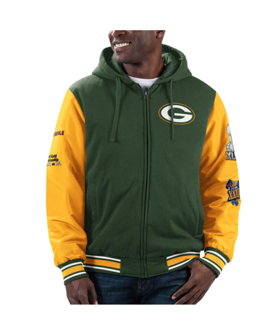 Shop G-iii Sports By Carl Banks Men's  Green, Gold Green Bay Packers Player Option Full-zip Hoodie Jacket In Green,gold