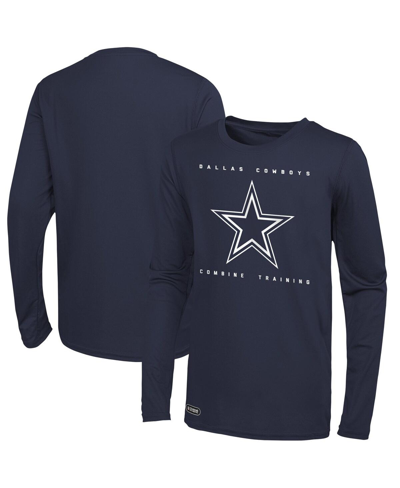 Shop Outerstuff Men's Navy Dallas Cowboys Side Drill Long Sleeve T-shirt