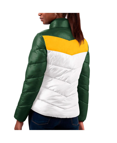 G-iii 4her By Carl Banks Women's  White, Black Pittsburgh Steelers New Star Quilted Full-zip Jacket In White,green