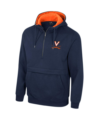 Shop Colosseum Men's  Navy Virginia Cavaliers Team Half-zip Pullover Hoodie