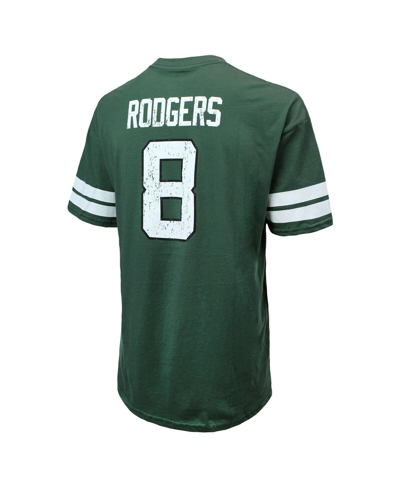 Majestic Men's  Threads Aaron Rodgers Green Distressed New York Jets Name And Number Oversize Fit T-s In Green