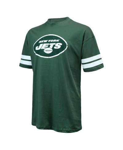 Majestic Men's  Threads Aaron Rodgers Green Distressed New York Jets Name And Number Oversize Fit T-s In Green