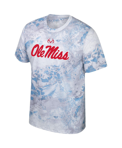 Shop Colosseum Men's  X Realtree Powder Blue, Silver Ole Miss Rebels Wav3 T-shirt In Powder Blue,silver