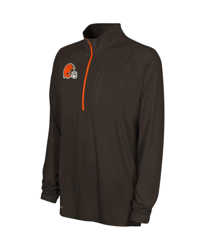 Shop Outerstuff Men's Brown Cleveland Browns Combine Authentic Raglan Quarter-zip Top