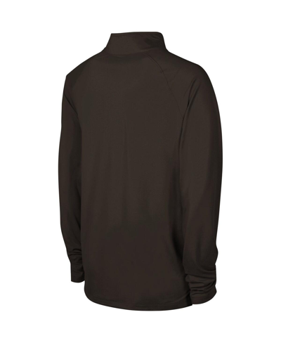 Shop Outerstuff Men's Brown Cleveland Browns Combine Authentic Raglan Quarter-zip Top