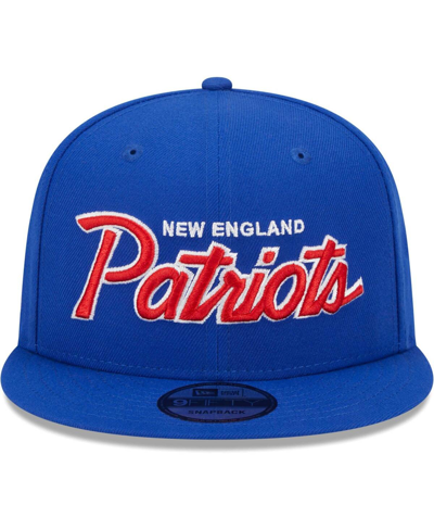 NEW ERA MEN'S NEW ERA ROYAL NEW ENGLAND PATRIOTS MAIN SCRIPT 9FIFTY SNAPBACK HAT 