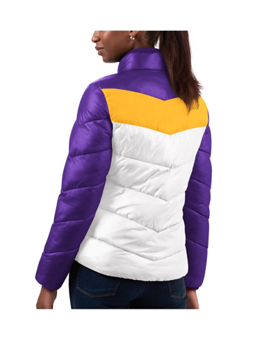 Shop G-iii 4her By Carl Banks Women's  White, Purple Minnesota Vikings New Star Quilted Full-zip Jacket In White,purple
