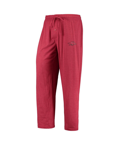 Concepts Sport Cardinal/heathered Charcoal Arkansas Razorbacks Meter Long Sleeve T-shirt & Pants Sle In Cardinal,heathered Charcoal