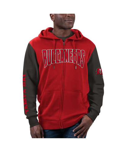Shop G-iii Sports By Carl Banks Men's  Red, Pewter Tampa Bay Buccaneers T-shirt And Full-zip Hoodie Combo  In Red,pewter